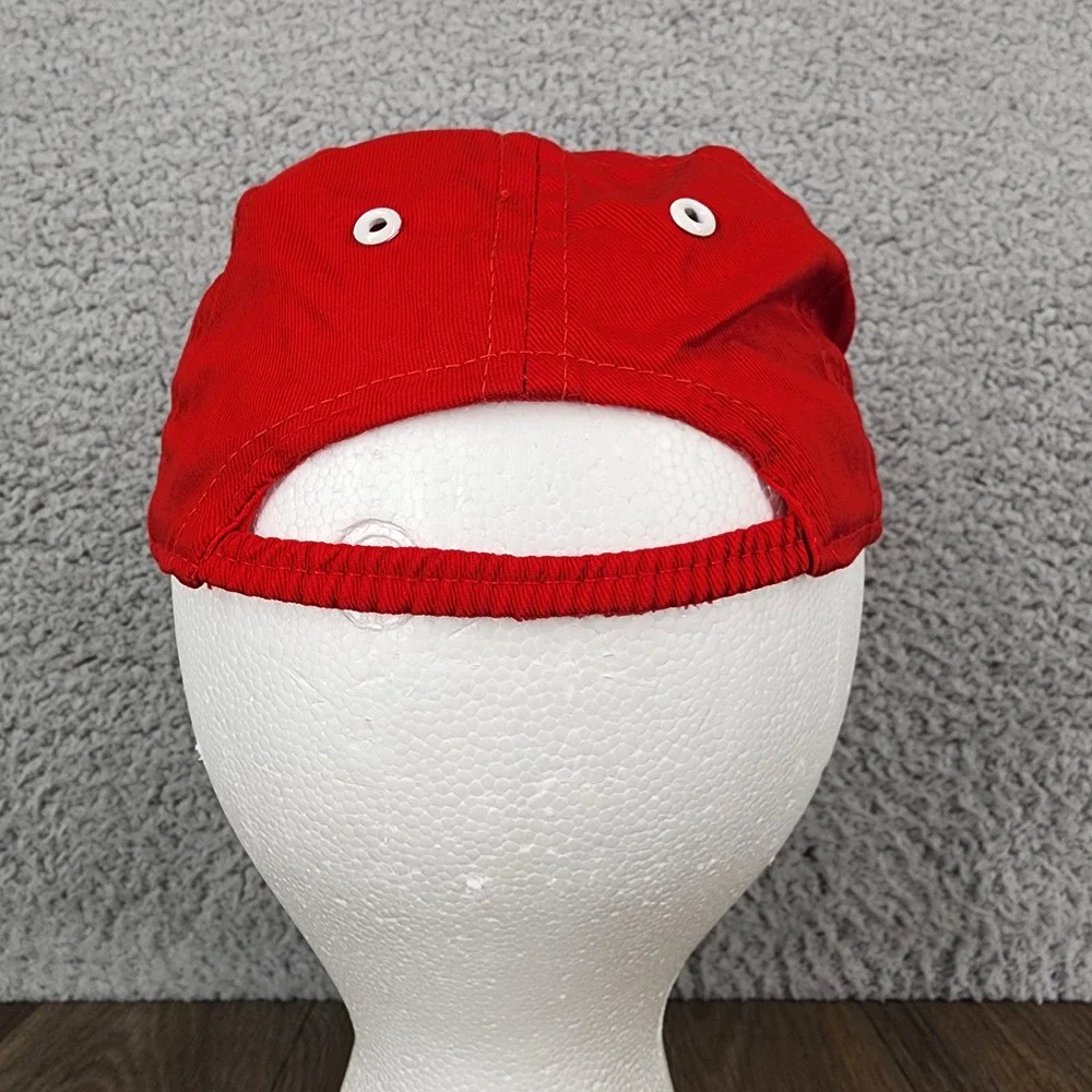 Vintage‎ Junior Leaguer Kids Red Baseball Cap Hat Size 2/4 Cotton Elastic Back